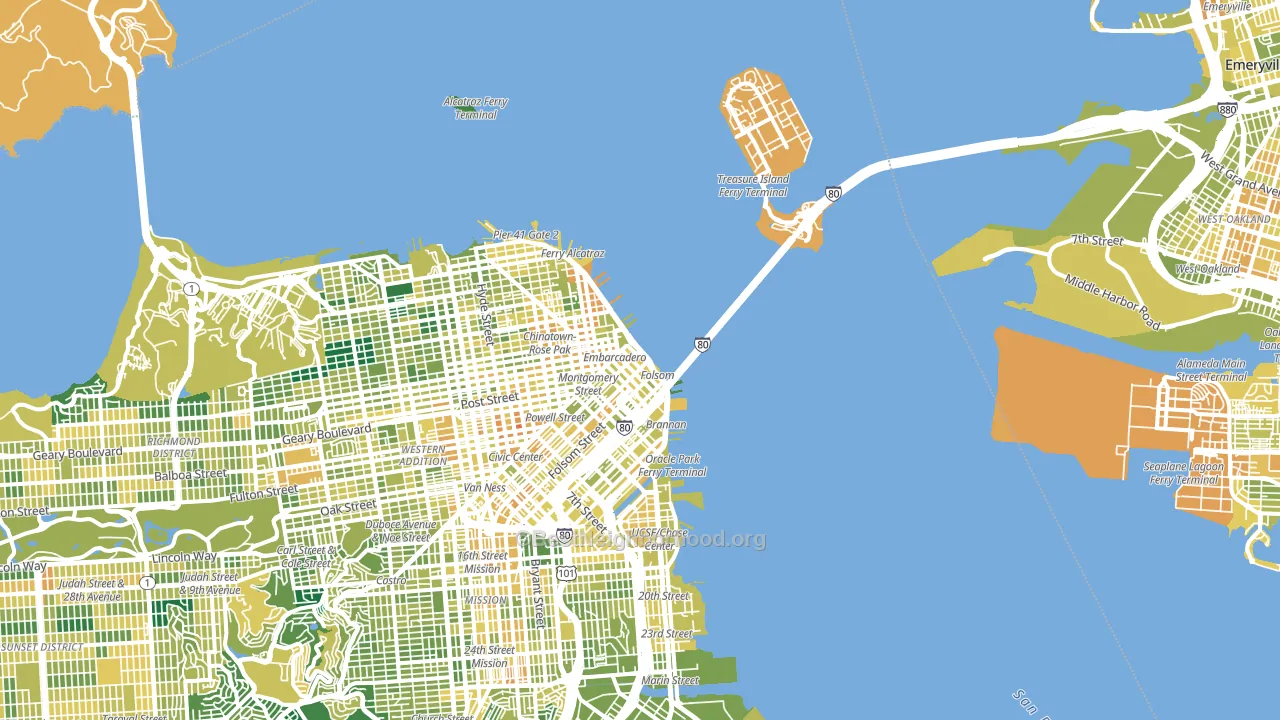 Financial District, San Francisco, CA block-group voter-turnout map