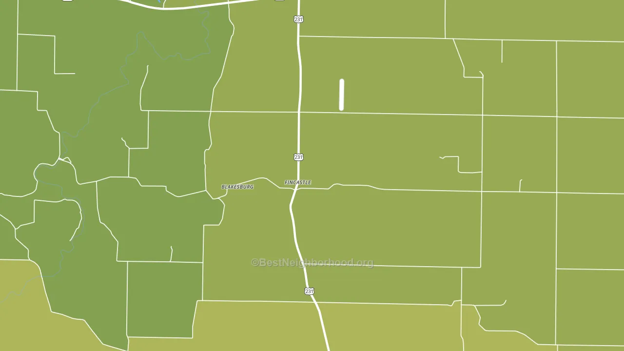 Fincastle, IN block-group voter-turnout map