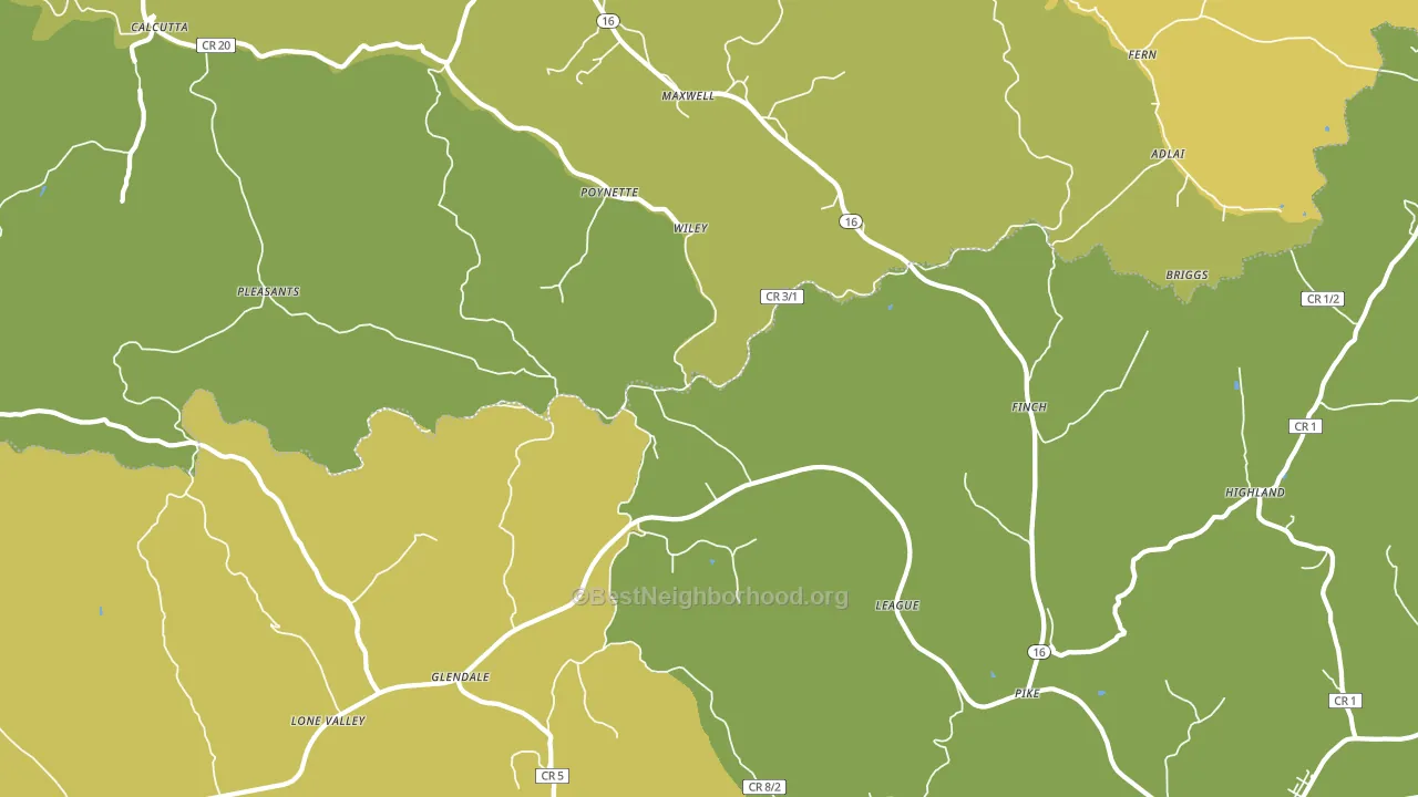 Finch, WV block-group voter-turnout map