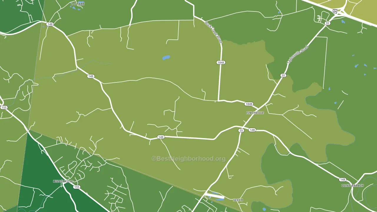 Finchville, KY block-group voter-turnout map