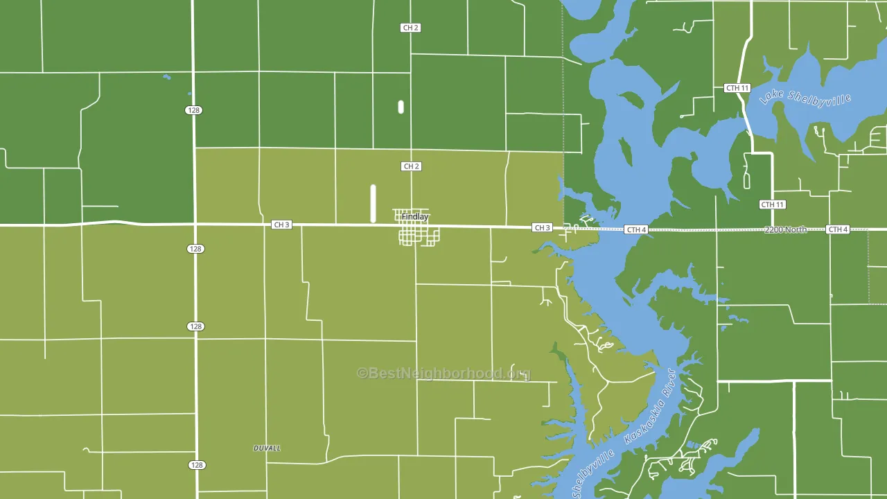 Findlay, IL block-group voter-turnout map