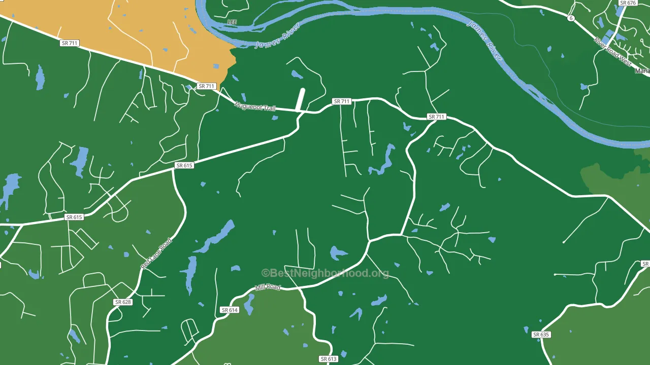 Fine Creek Mills, VA block-group voter-turnout map