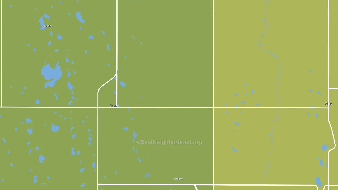 Fingal, ND block-group voter-turnout map