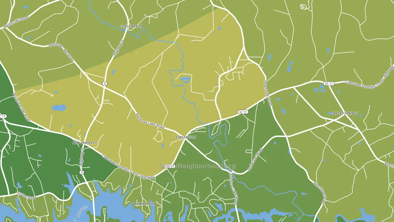 Fingerville, SC block-group voter-turnout map
