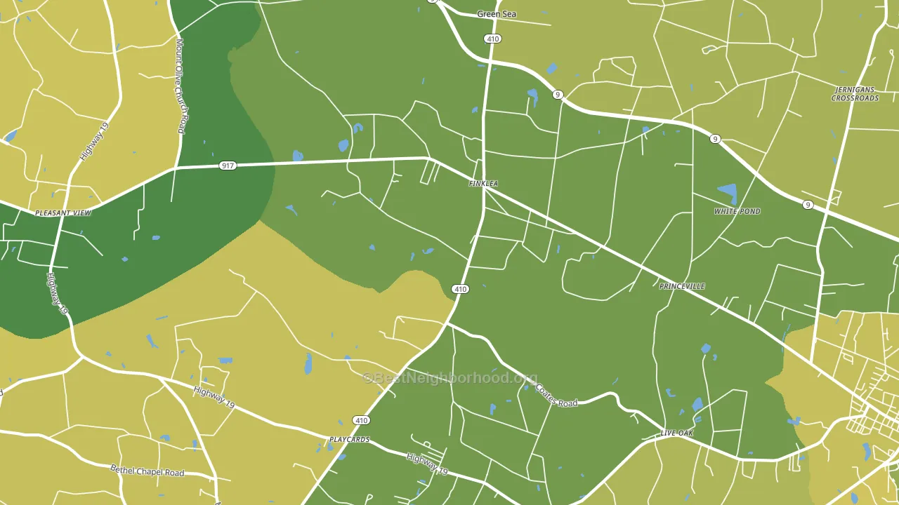 Finklea, SC block-group voter-turnout map