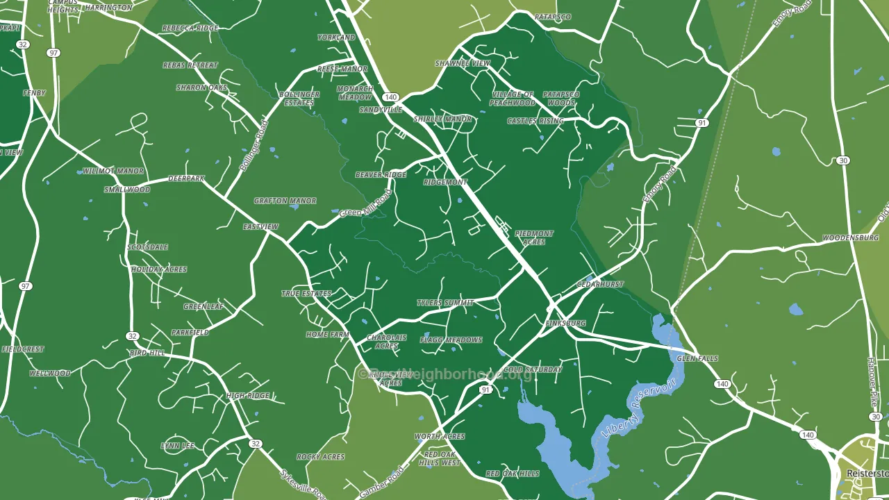 Finksburg, MD block-group voter-turnout map