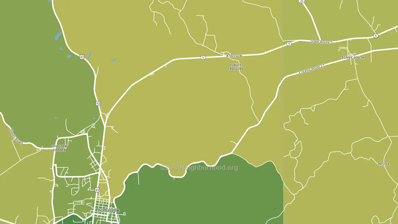 Finley Crossing, AL block-group voter-turnout map