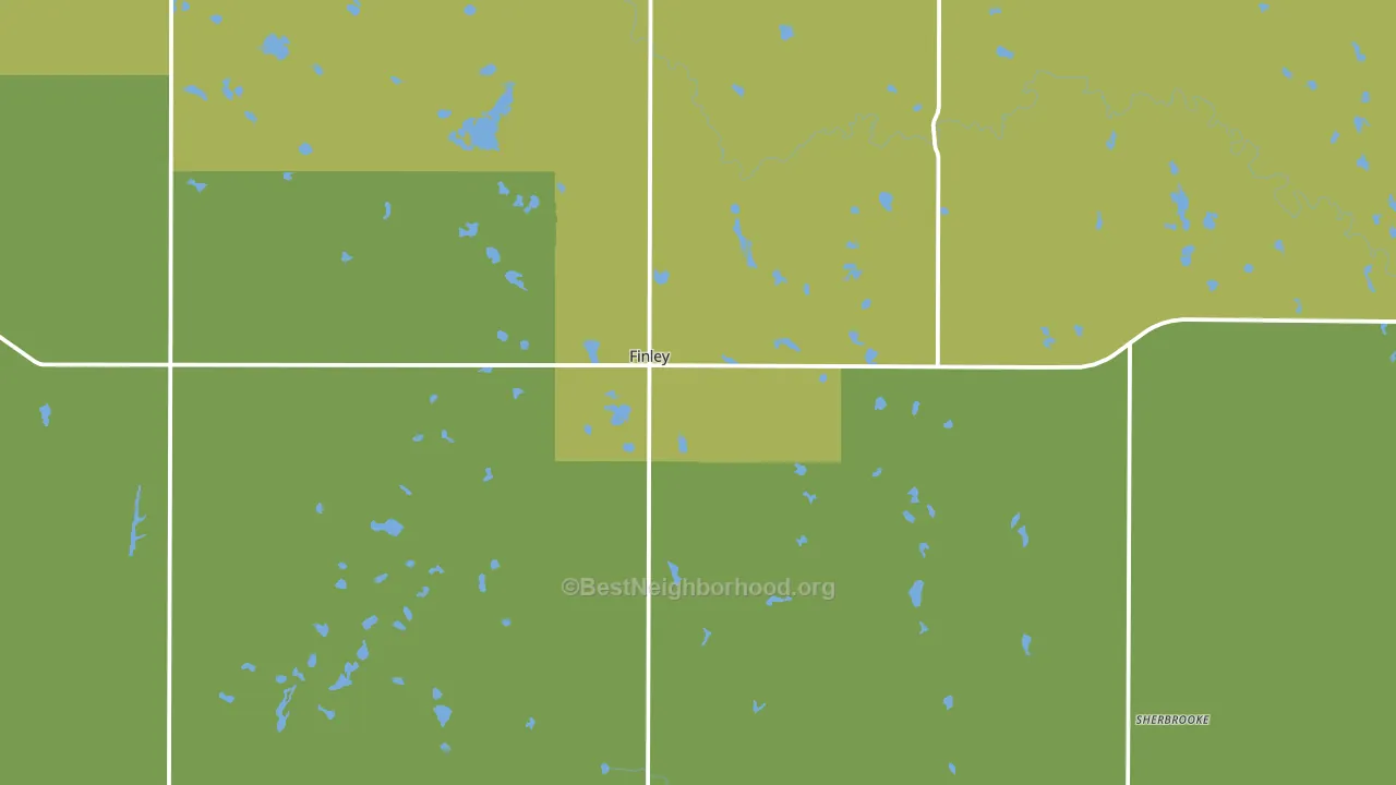Finley, ND block-group voter-turnout map