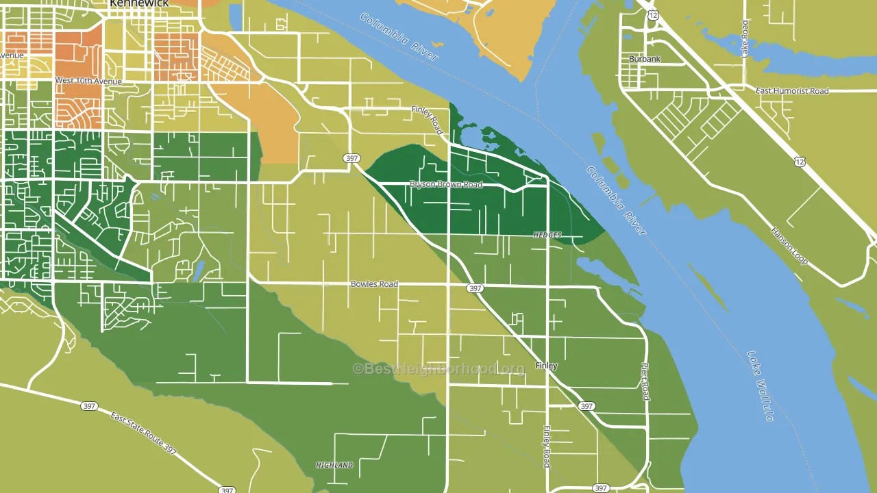 Finley, WA block-group voter-turnout map