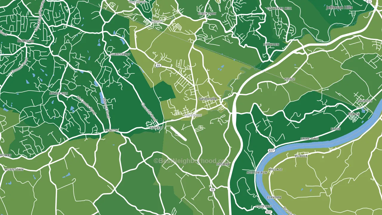 Finleyville, PA block-group voter-turnout map