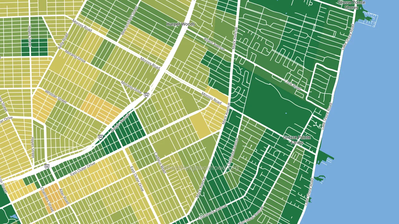 Finney, Grosse Pointe, MI block-group voter-turnout map
