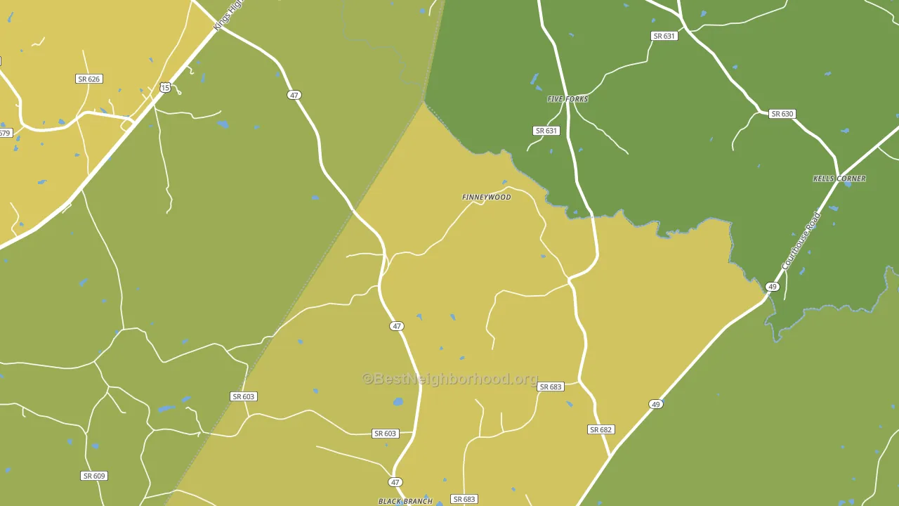 Finneywood, VA block-group voter-turnout map