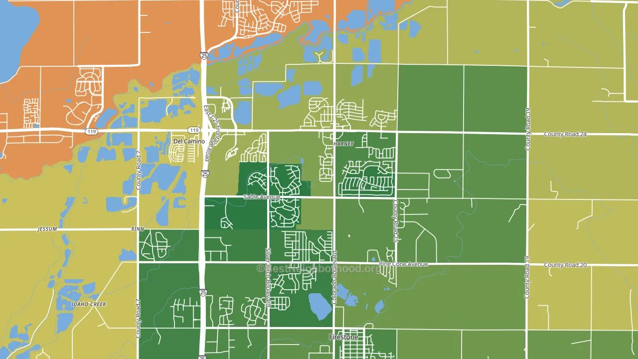 Firestone, CO block-group voter-turnout map
