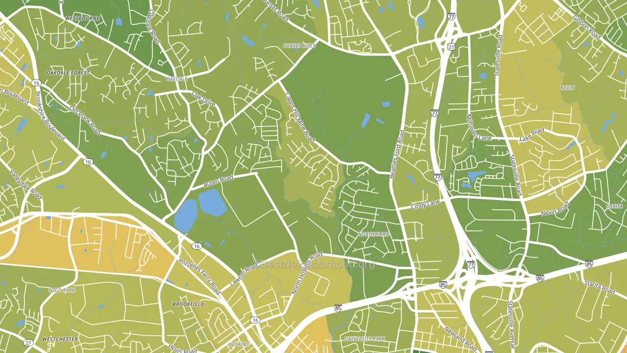 Firestone-Garden Park, Charlotte, NC block-group voter-turnout map