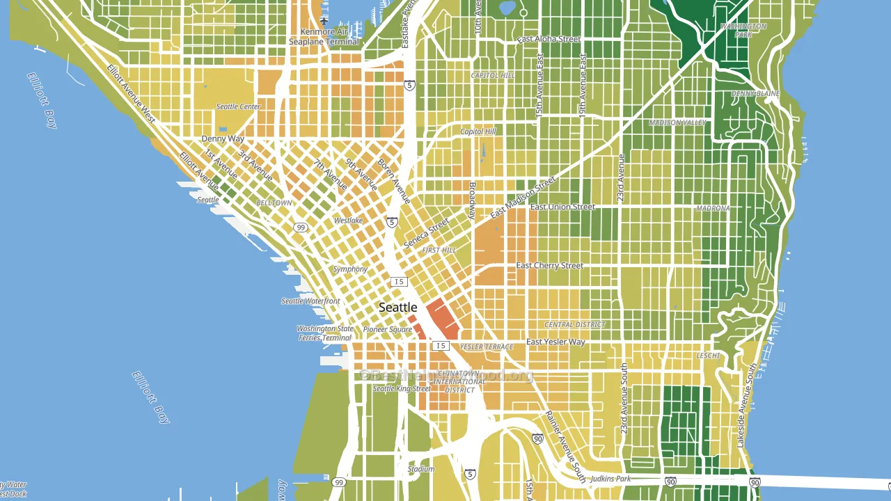 First Hill, Seattle, WA block-group voter-turnout map