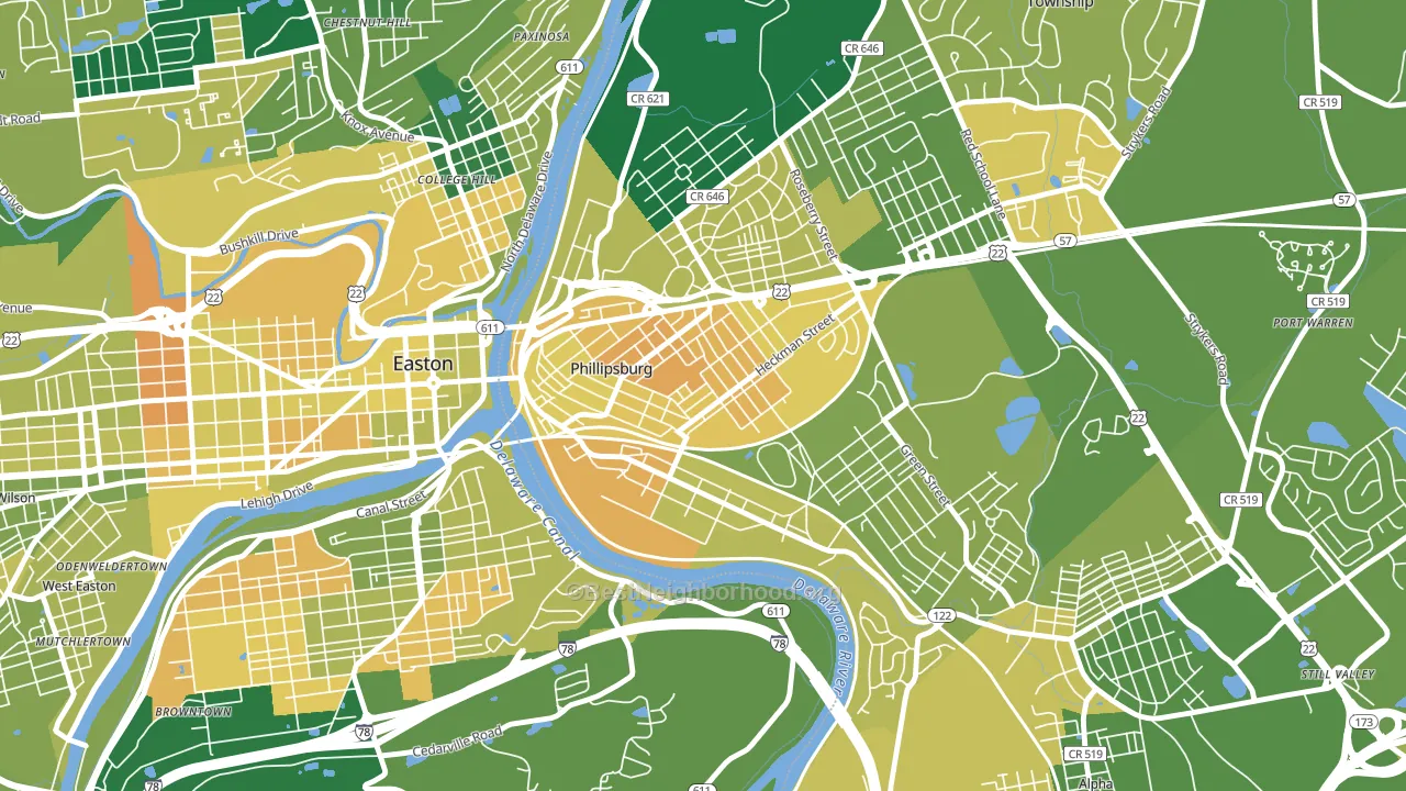 Firthtown, Phillipsburg, NJ block-group voter-turnout map