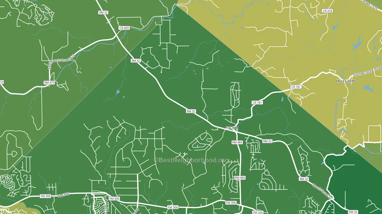 Fischer, TX block-group voter-turnout map