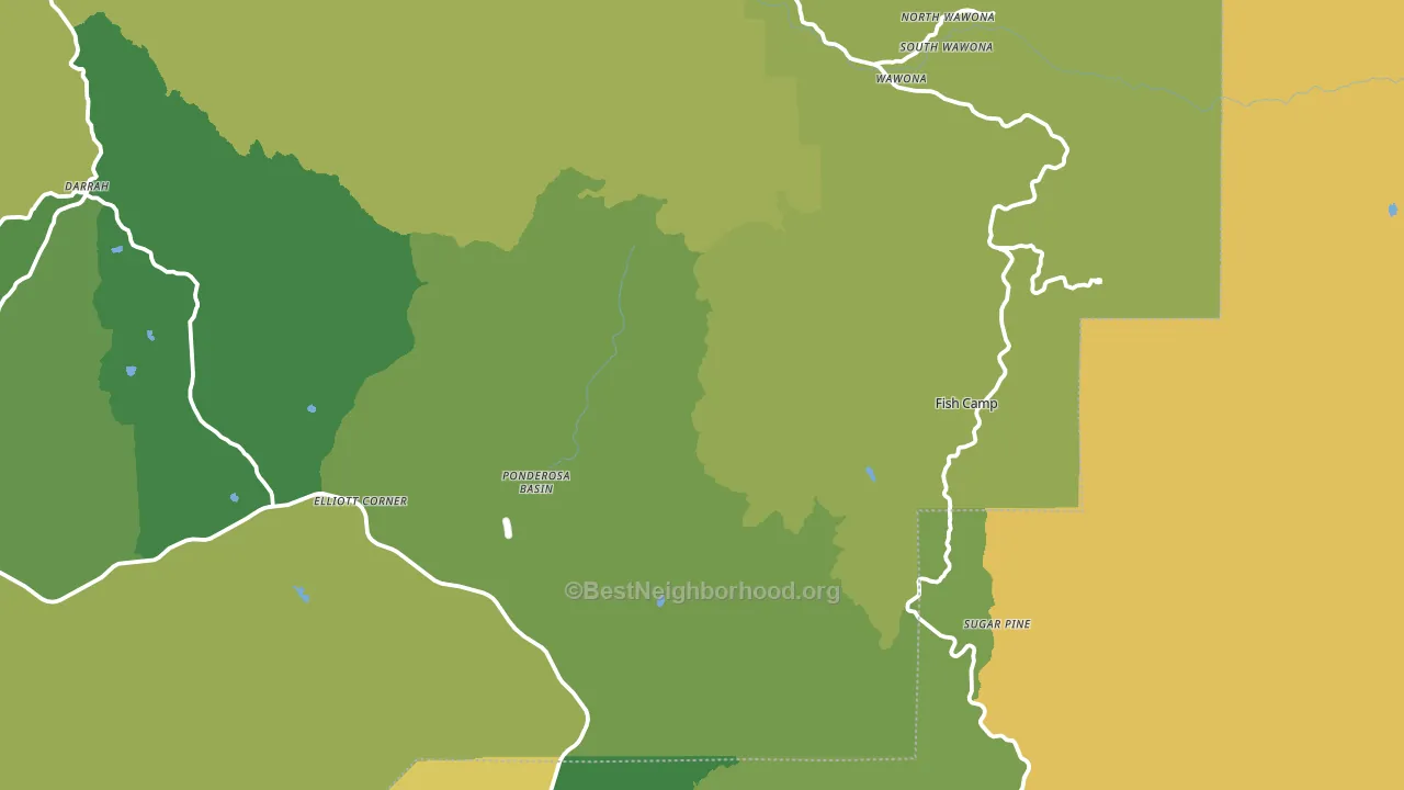 Fish Camp, CA block-group voter-turnout map