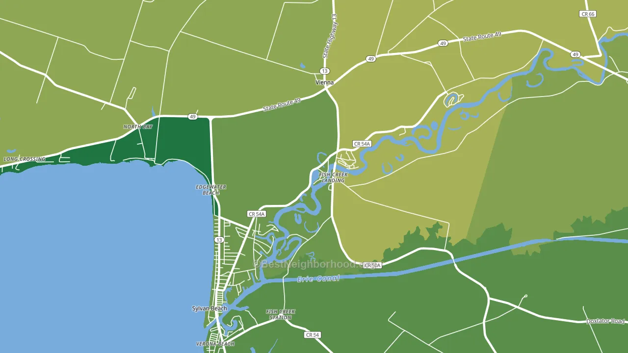 Fish Creek Landing, NY block-group voter-turnout map
