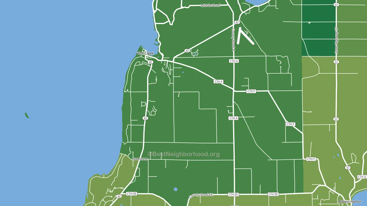 Fish Creek, WI block-group voter-turnout map