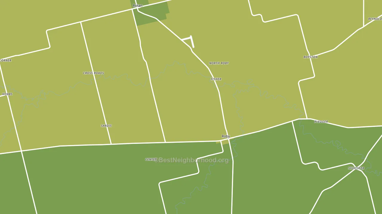 Fisher County, TX block-group voter-turnout map