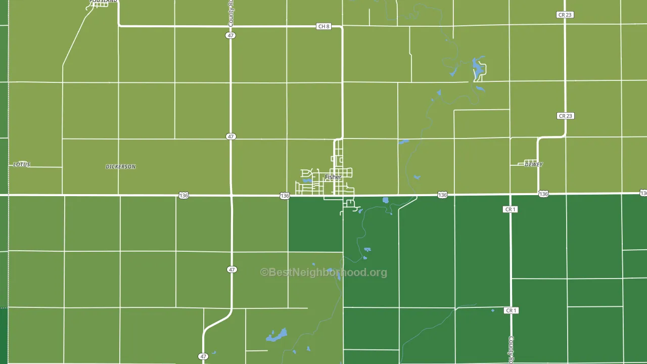 Fisher, IL block-group voter-turnout map