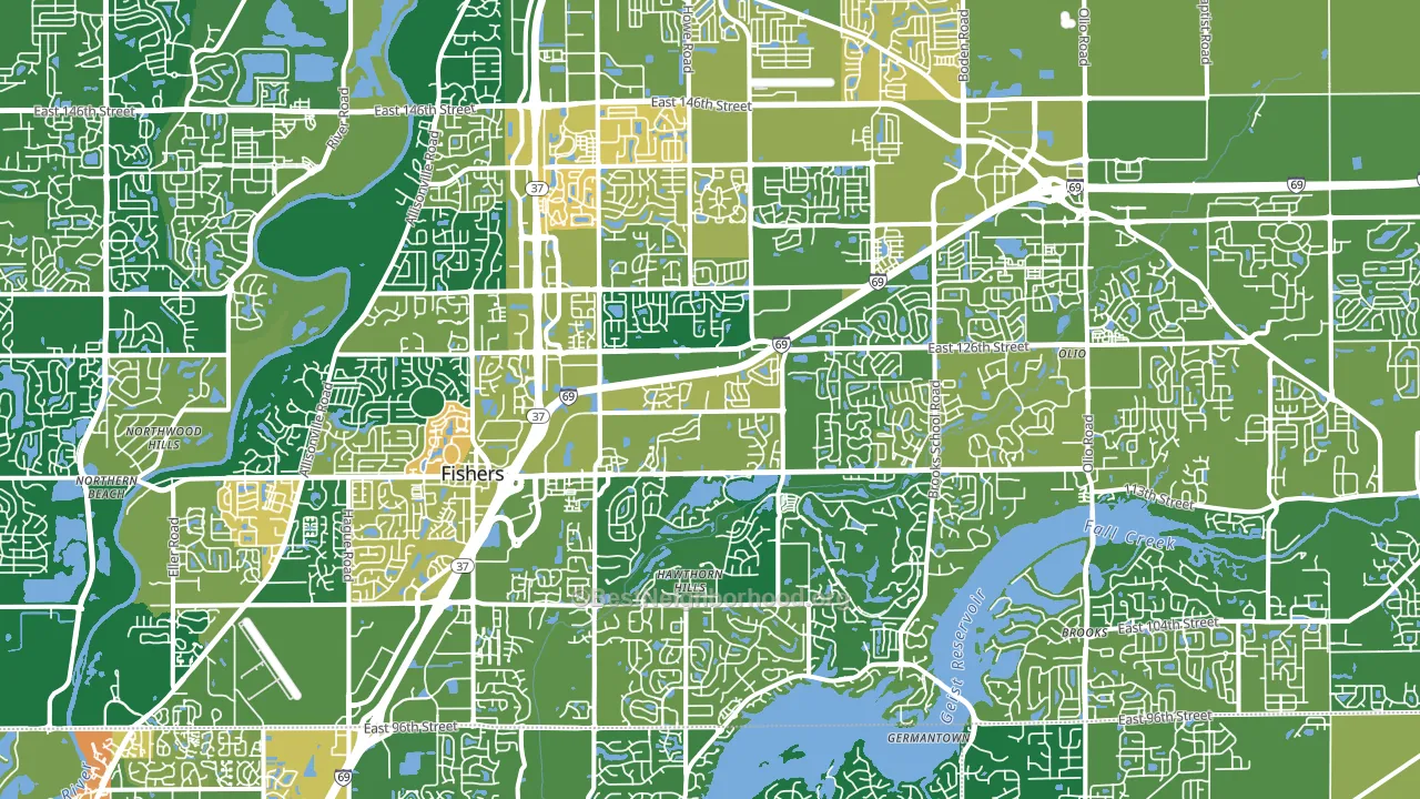 Fishers, IN block-group voter-turnout map