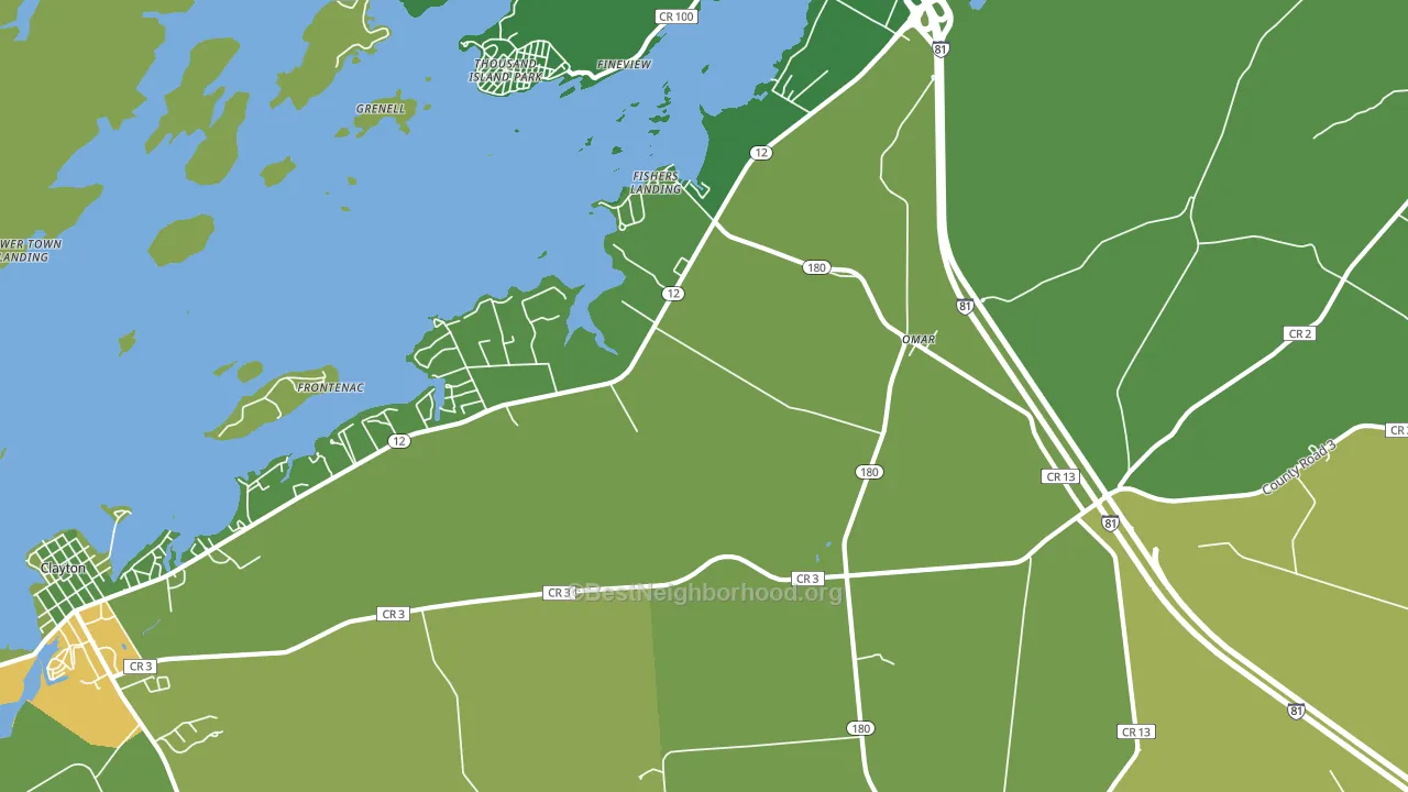 Fishers Landing, NY block-group voter-turnout map