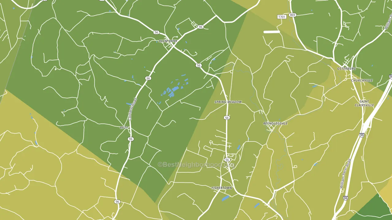 Fishertown, PA block-group voter-turnout map
