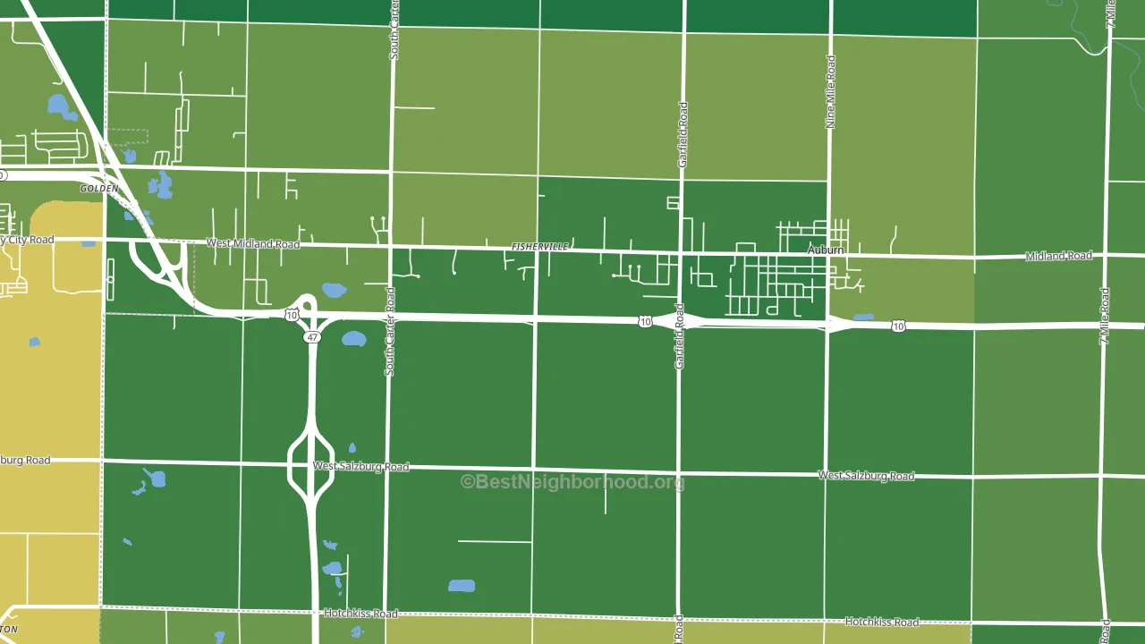Fisherville, MI block-group voter-turnout map