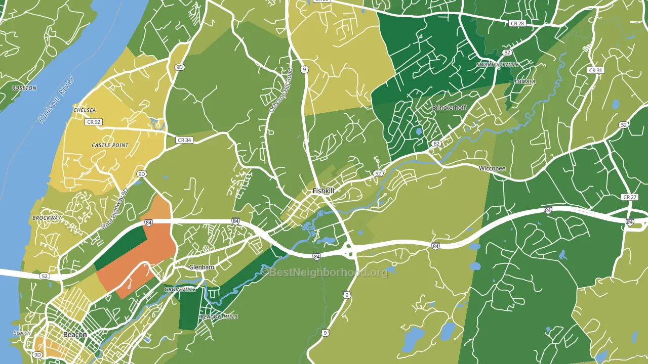 Fishkill, NY block-group voter-turnout map