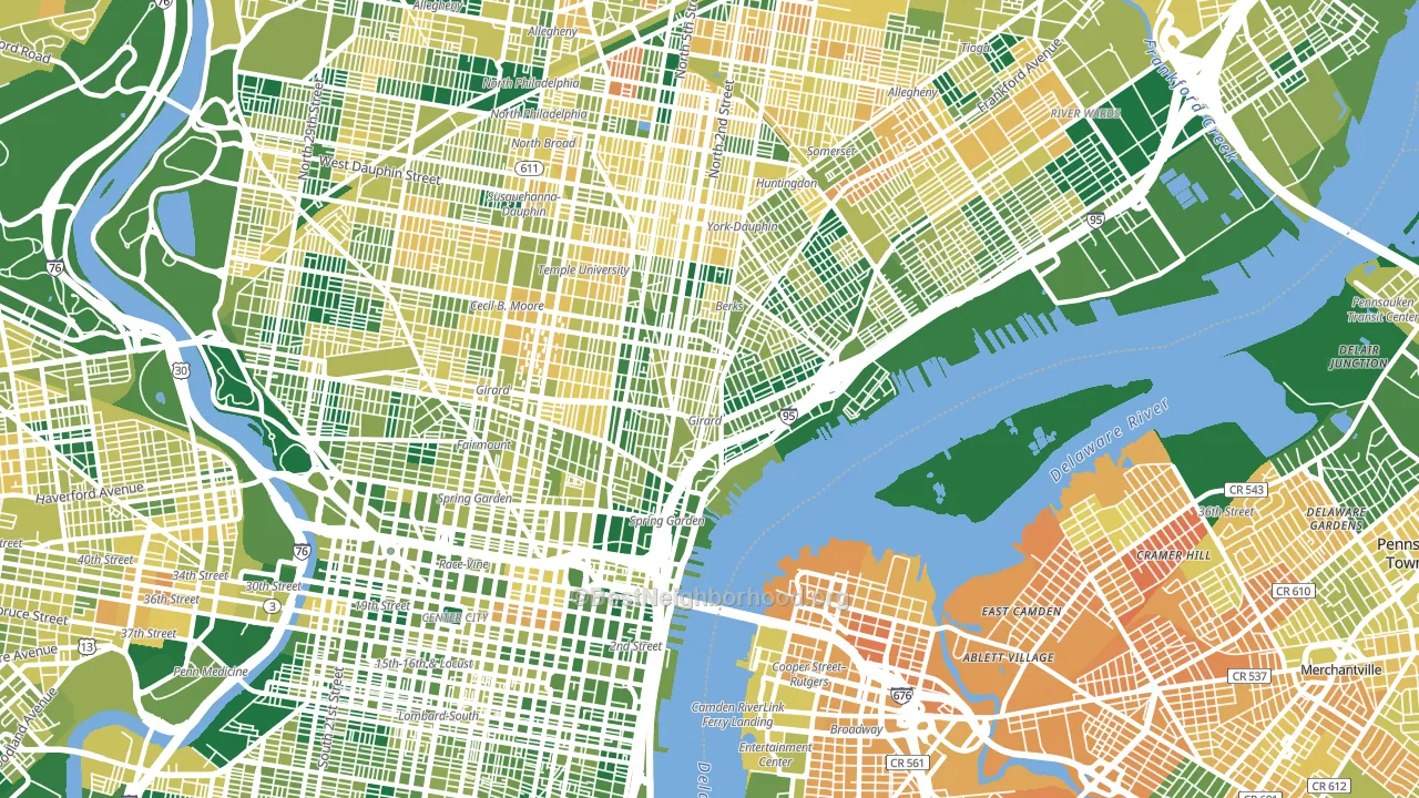 Fishtown, Philadelphia, PA block-group voter-turnout map