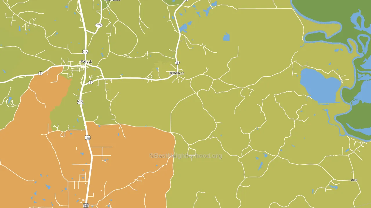 Fishville, LA block-group voter-turnout map