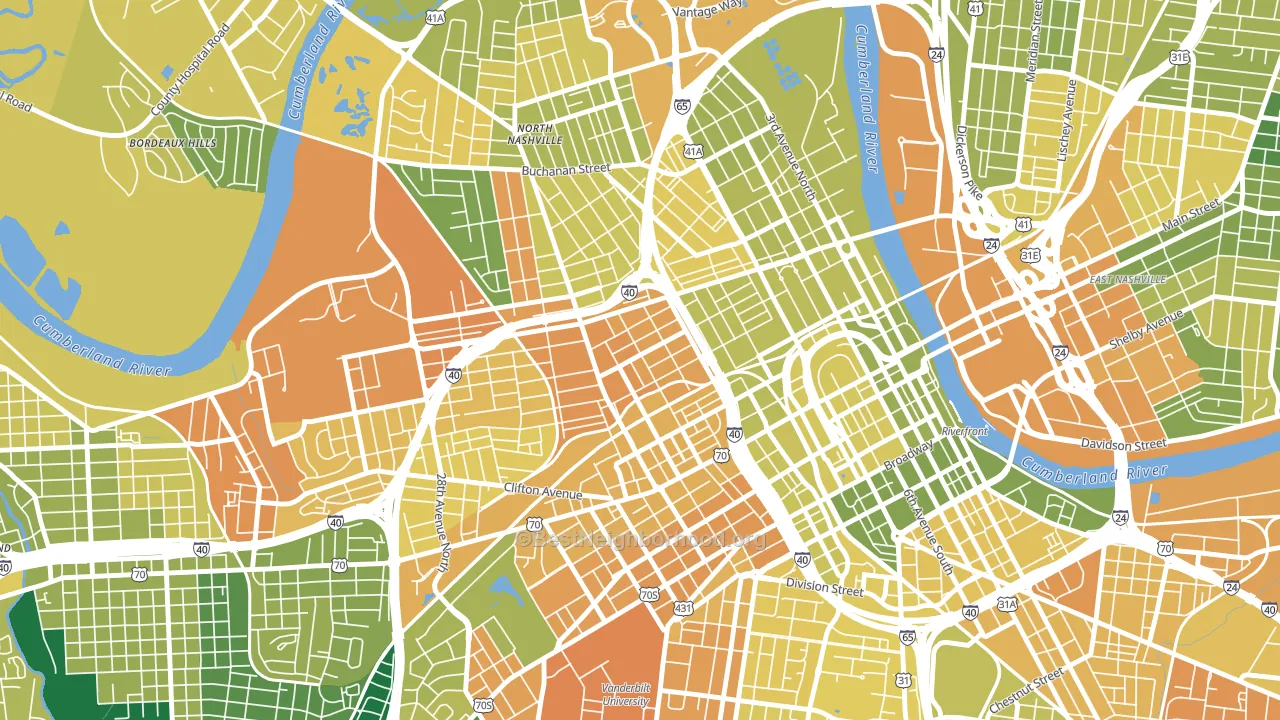 Fisk-Meharry, Nashville, TN block-group voter-turnout map