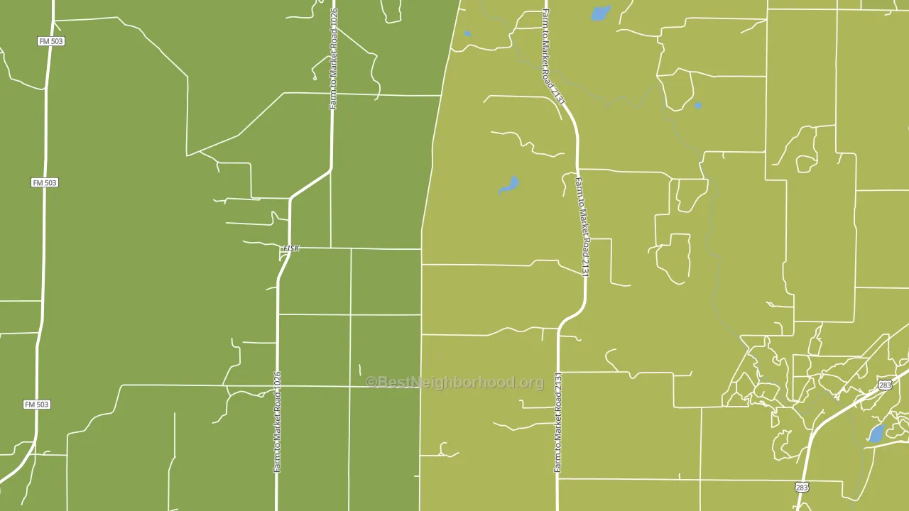 Fisk, TX block-group voter-turnout map