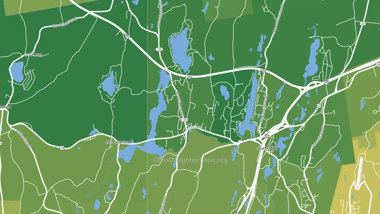 Fiskdale, MA block-group voter-turnout map