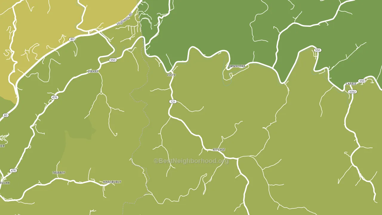 Fisty, KY block-group voter-turnout map