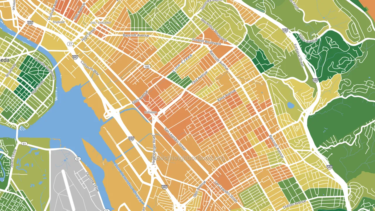 Fitchburg, Oakland, CA block-group voter-turnout map