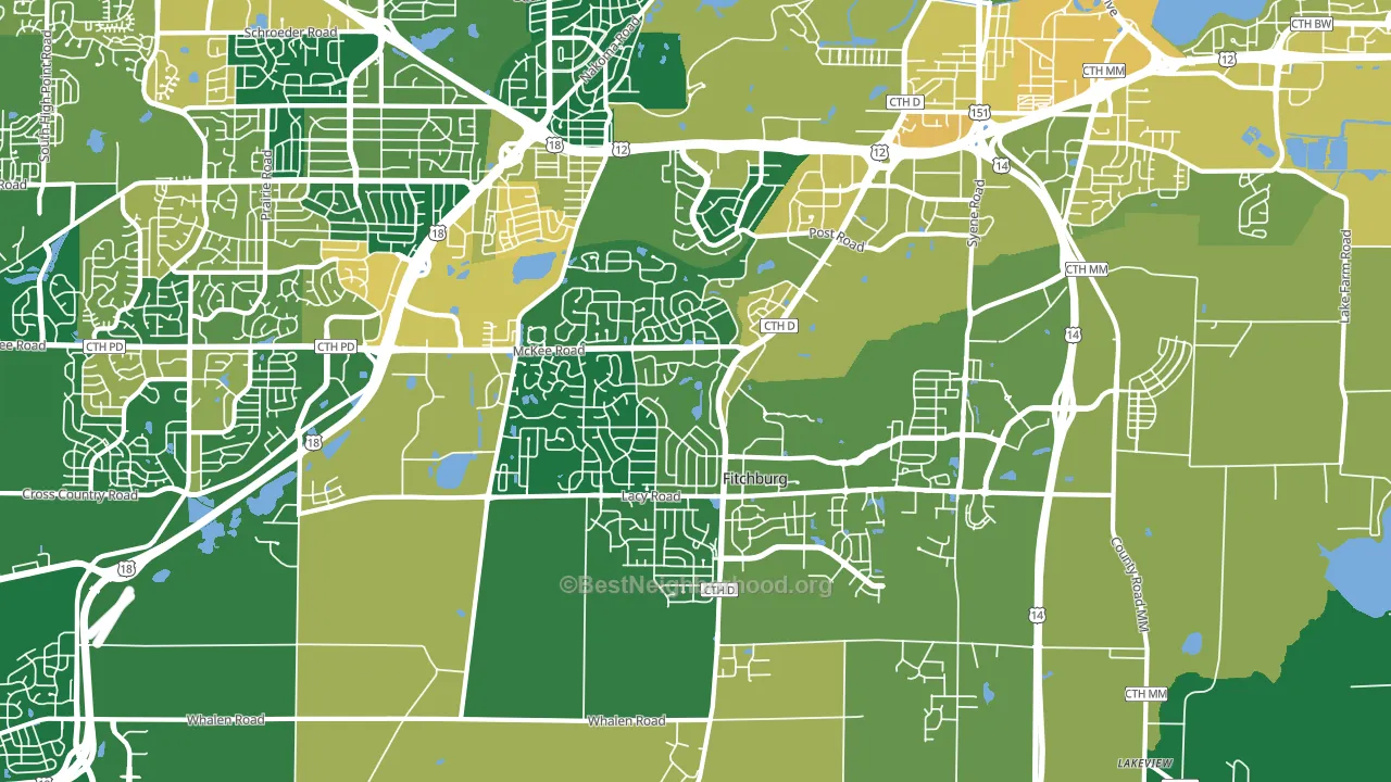 Fitchburg, WI block-group voter-turnout map