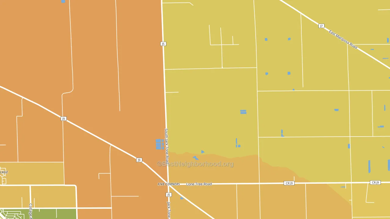 Five Corners, CA block-group voter-turnout map