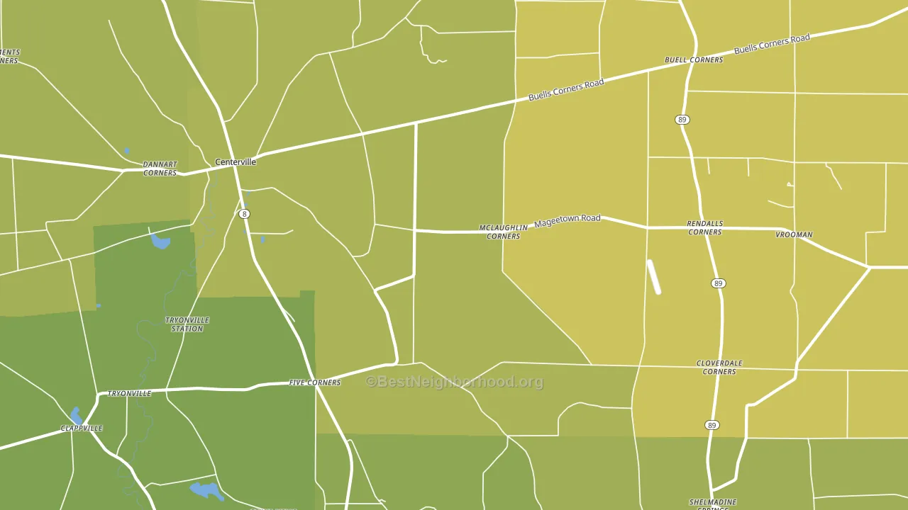 Five Corners, PA block-group voter-turnout map