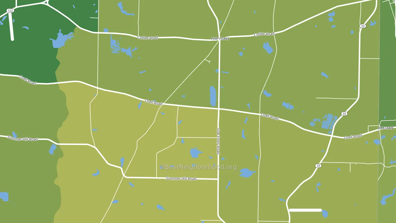 Five Forks, GA block-group voter-turnout map