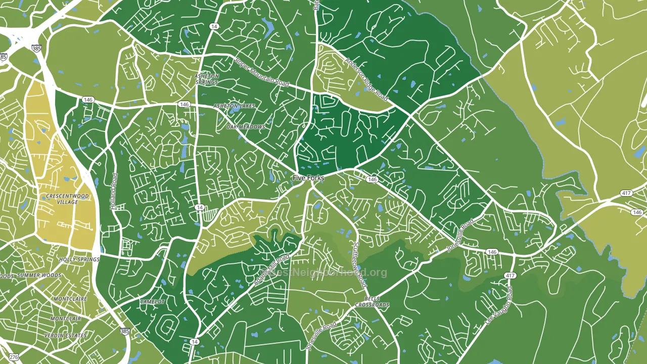 Five Forks, SC block-group voter-turnout map
