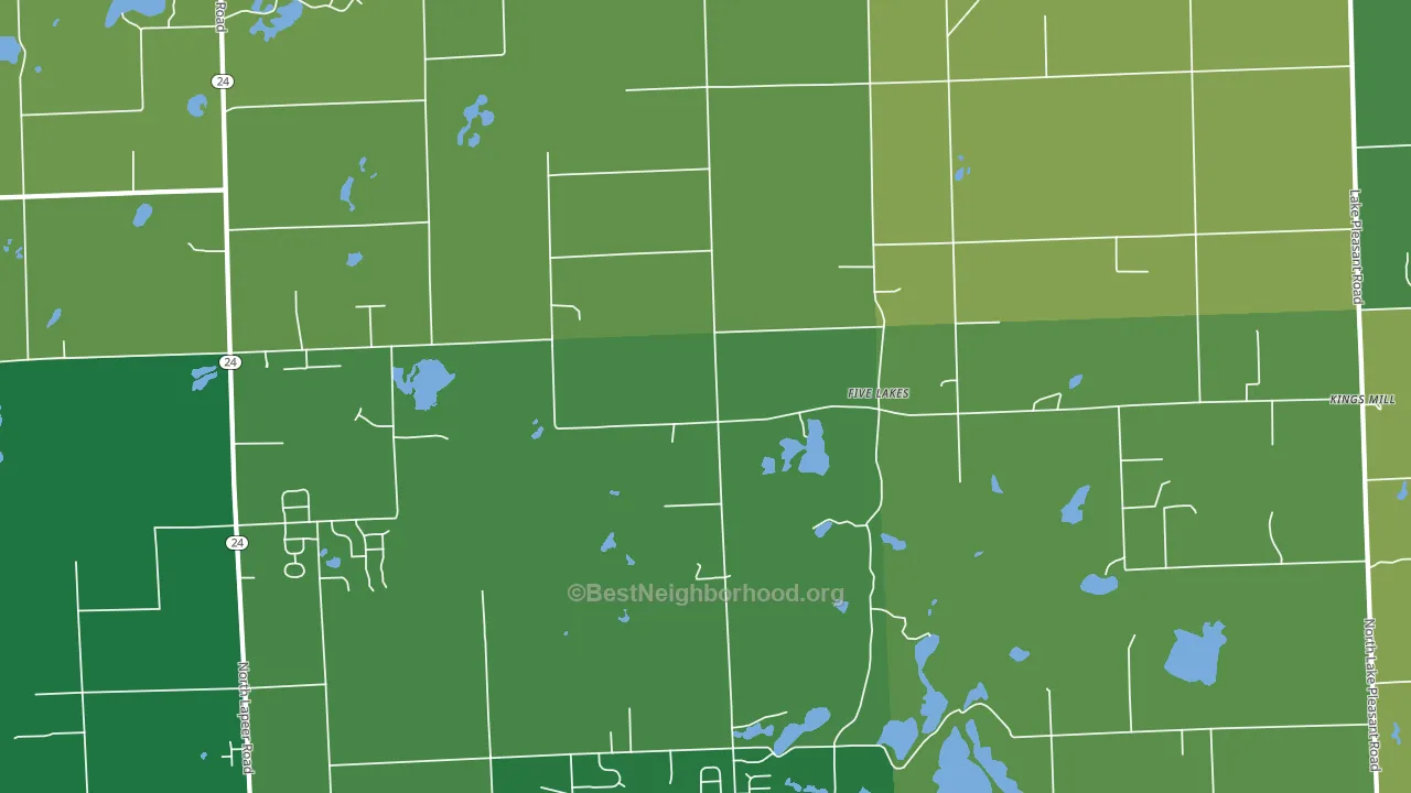 Five Lakes, MI block-group voter-turnout map