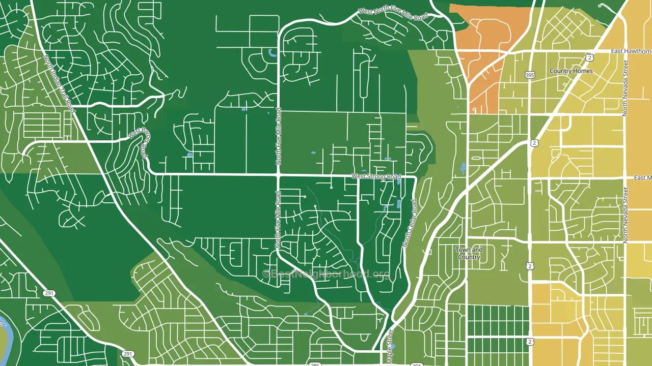 Five Mile Prairie, Spokane, WA block-group voter-turnout map