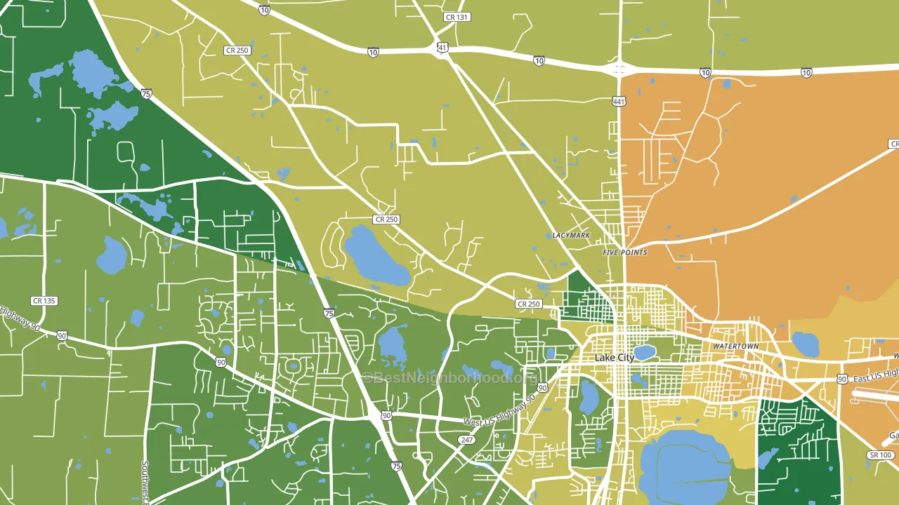 Five Points, FL block-group voter-turnout map