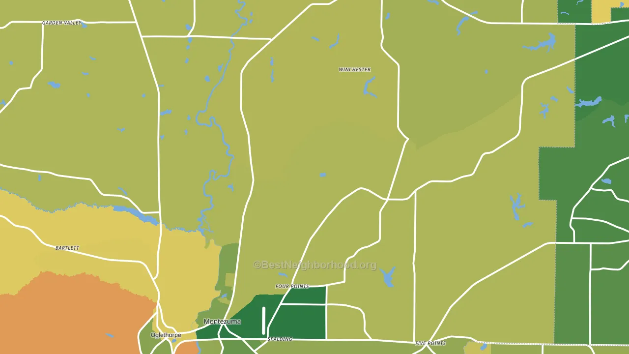 Five Points, GA block-group voter-turnout map