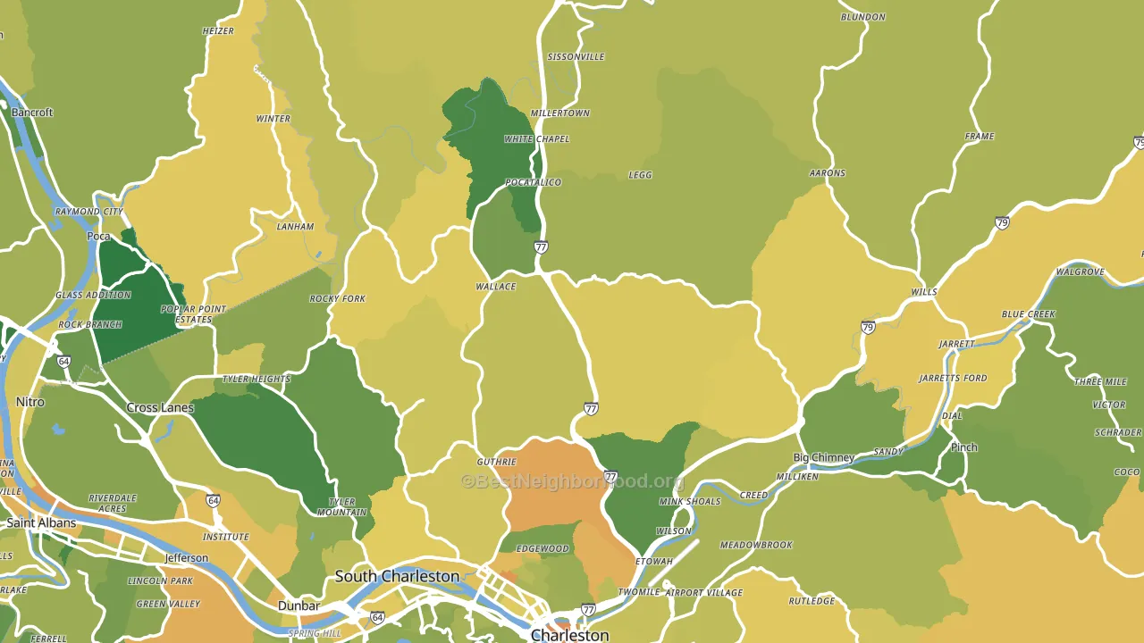 Fivemile, WV block-group voter-turnout map