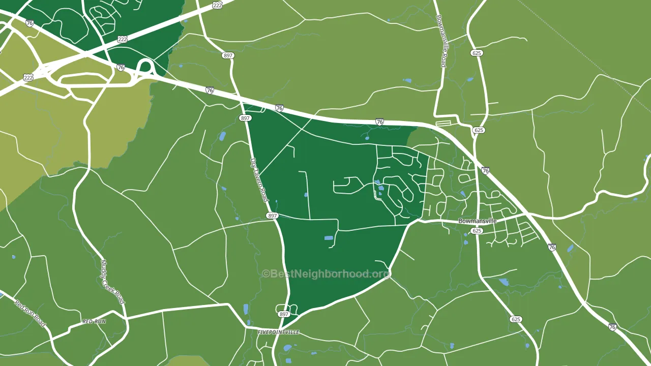 Fivepointville, PA block-group voter-turnout map
