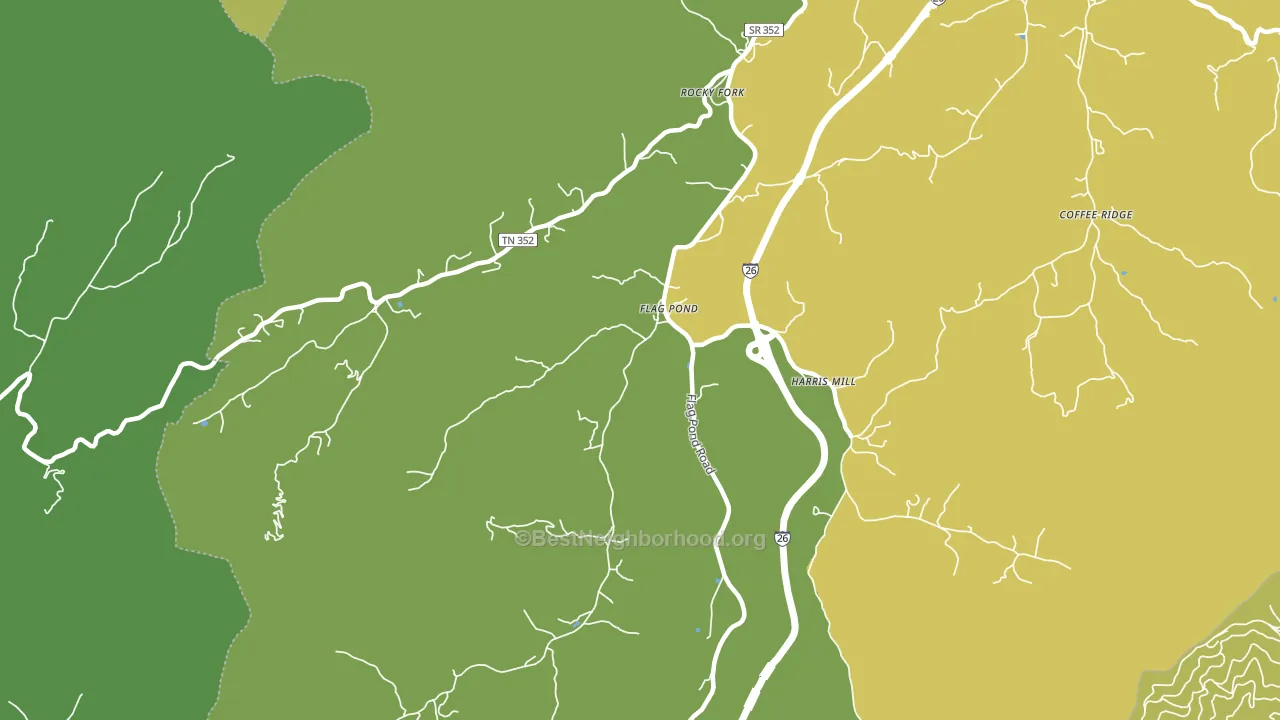 Flag Pond, TN block-group voter-turnout map